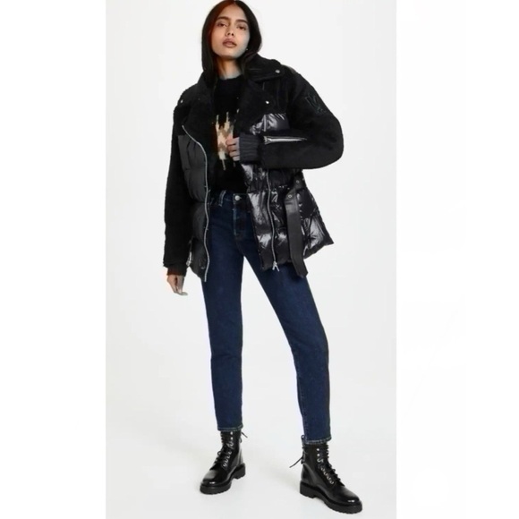 Mackage Rune Moto Sherpa Down Puffer Jacket - Picture 2 of 16